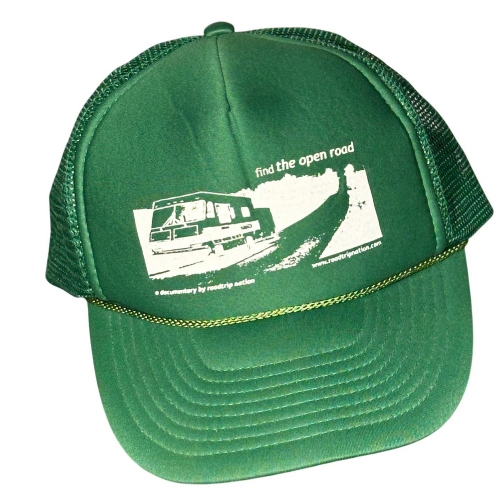 VTG Roadtrip Nation Nissun Trucker Hat‎ Green Find The Open Road RV Documentary - Picture 2 of 16